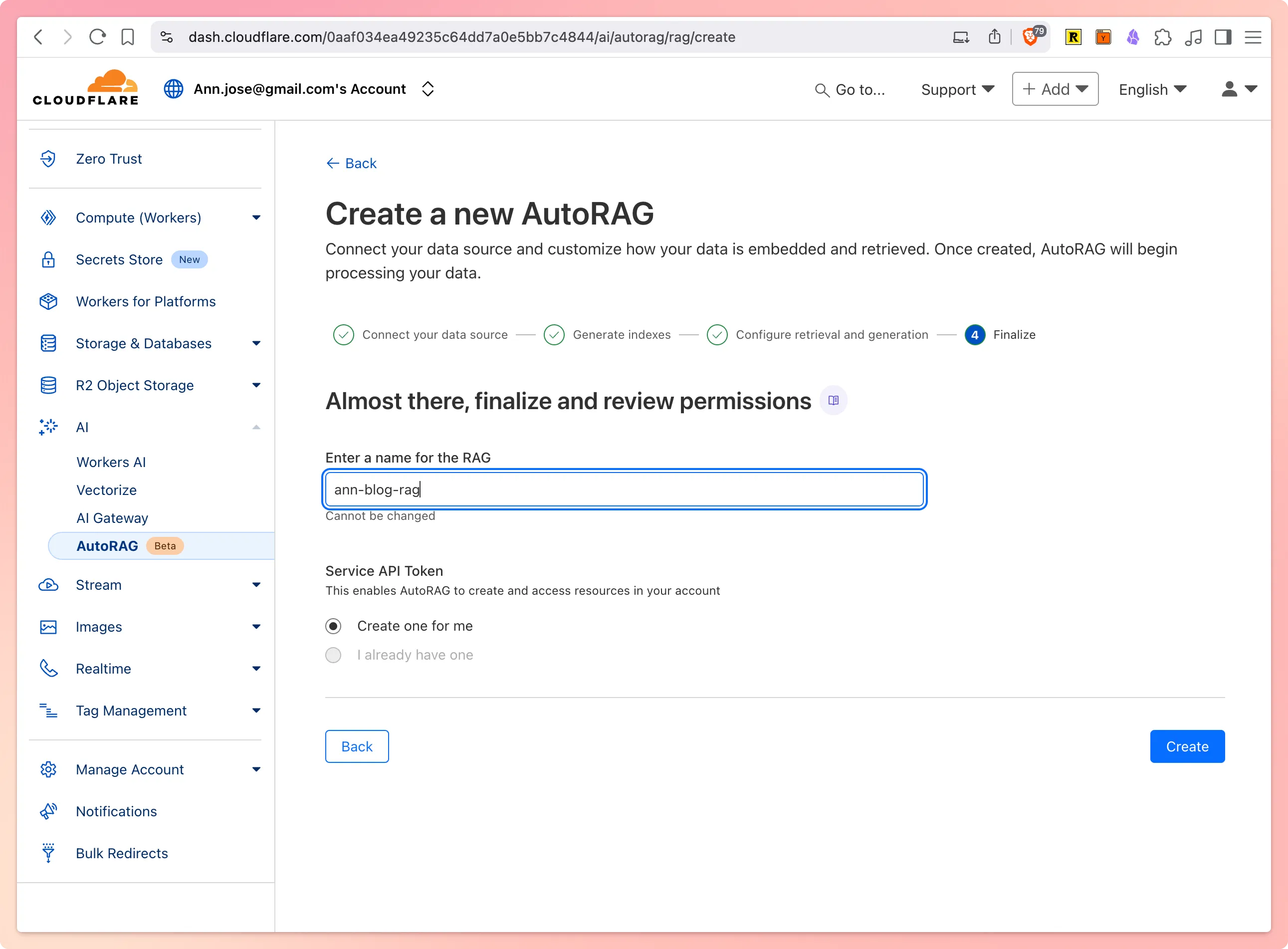 Select the name for the RAG