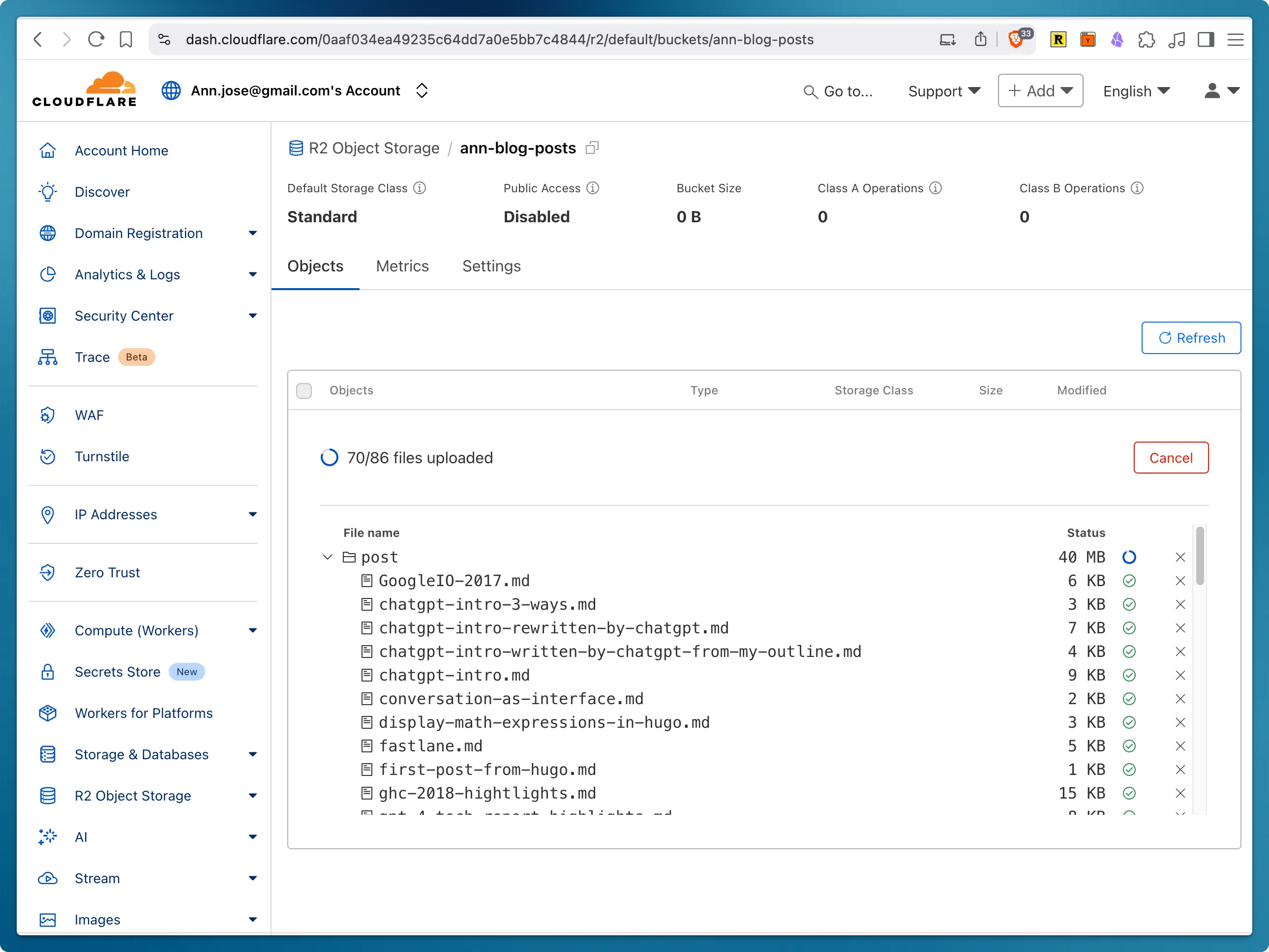 R2 bucket - files uploaded