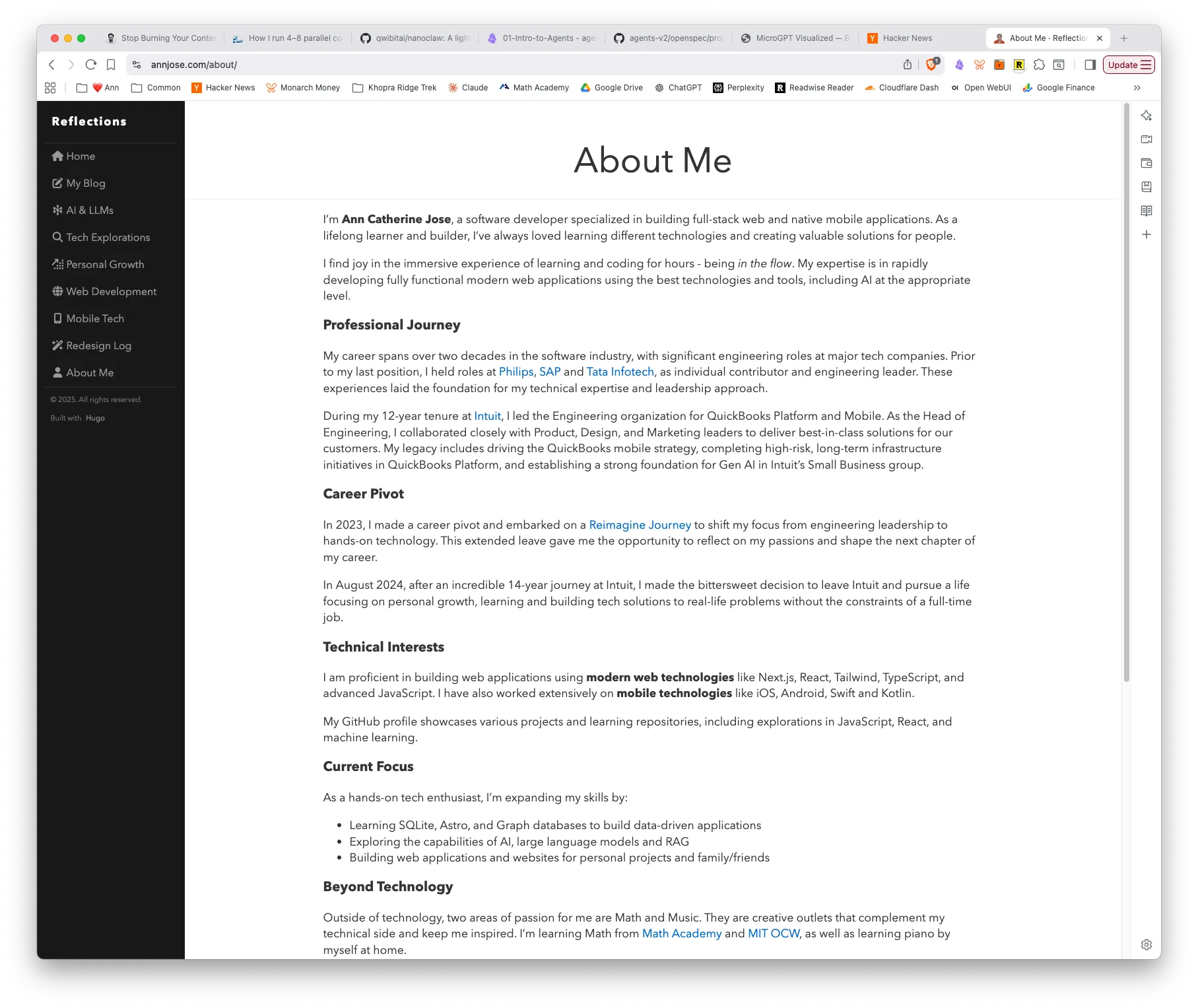 Old about page on Hugo