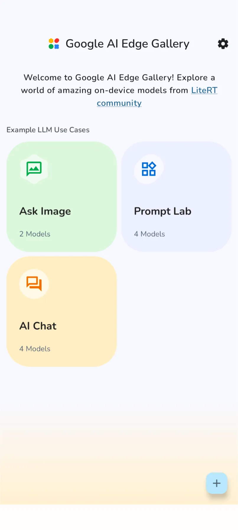 Edge Gallery App Home