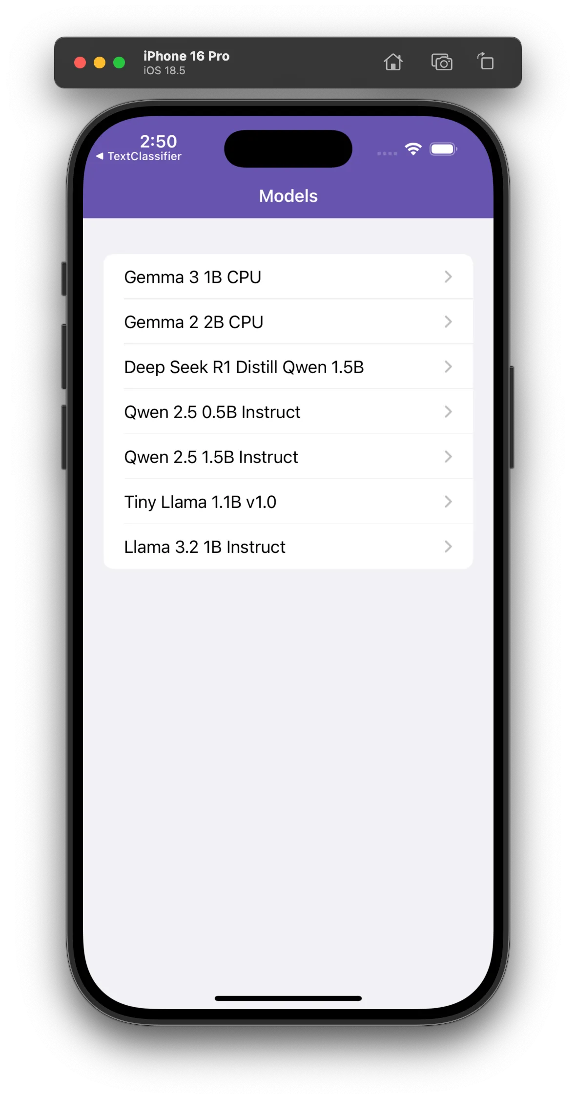 iOS MediaPipe sample with Gemma 3 - 1B