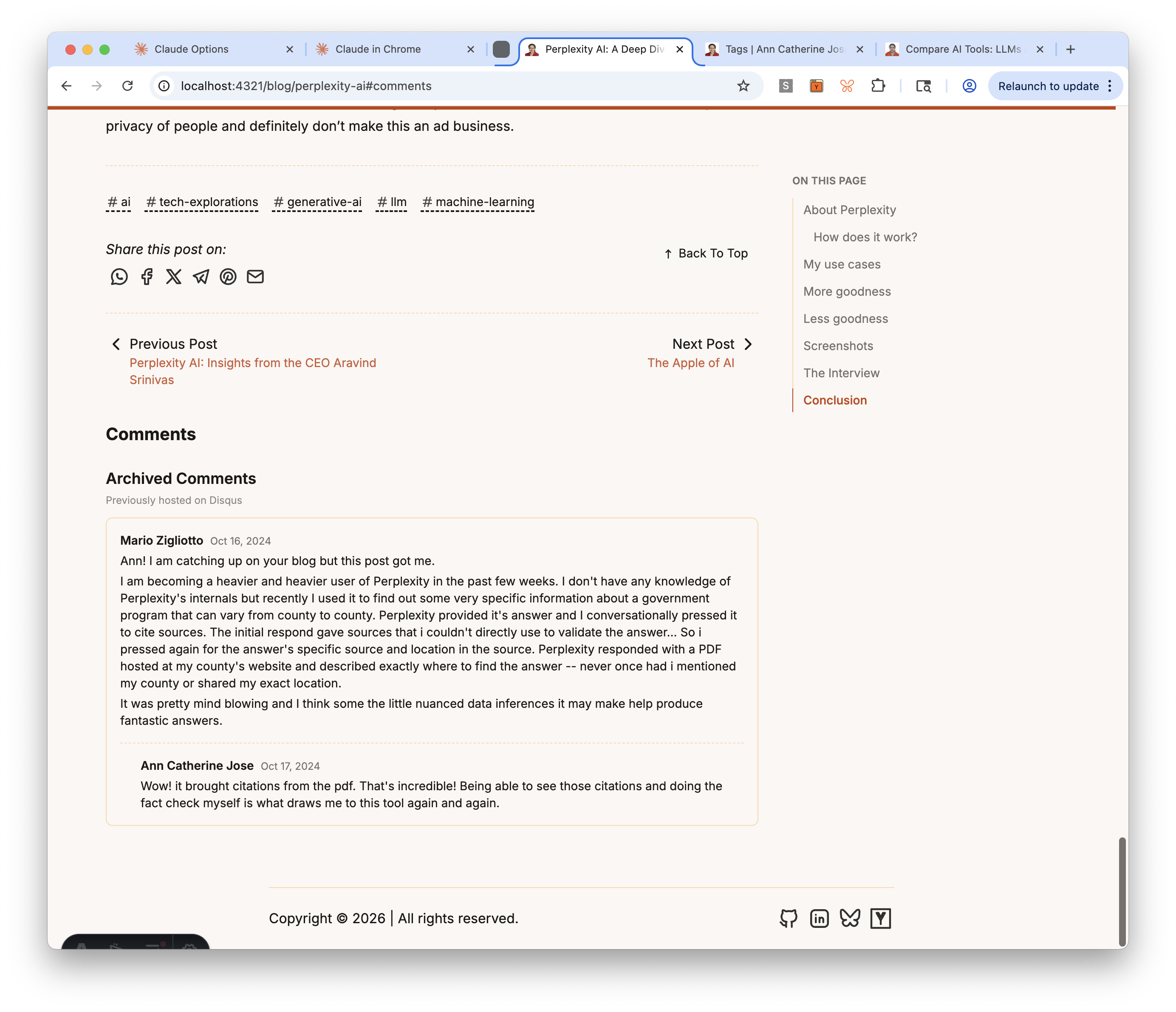 Unified comments section — archived Disqus comments above Giscus placeholder