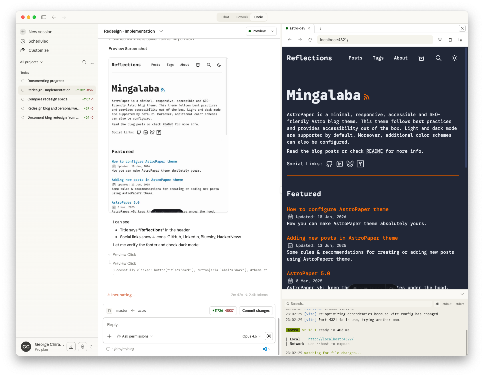 Freshly scaffolded AstroPaper — dark mode