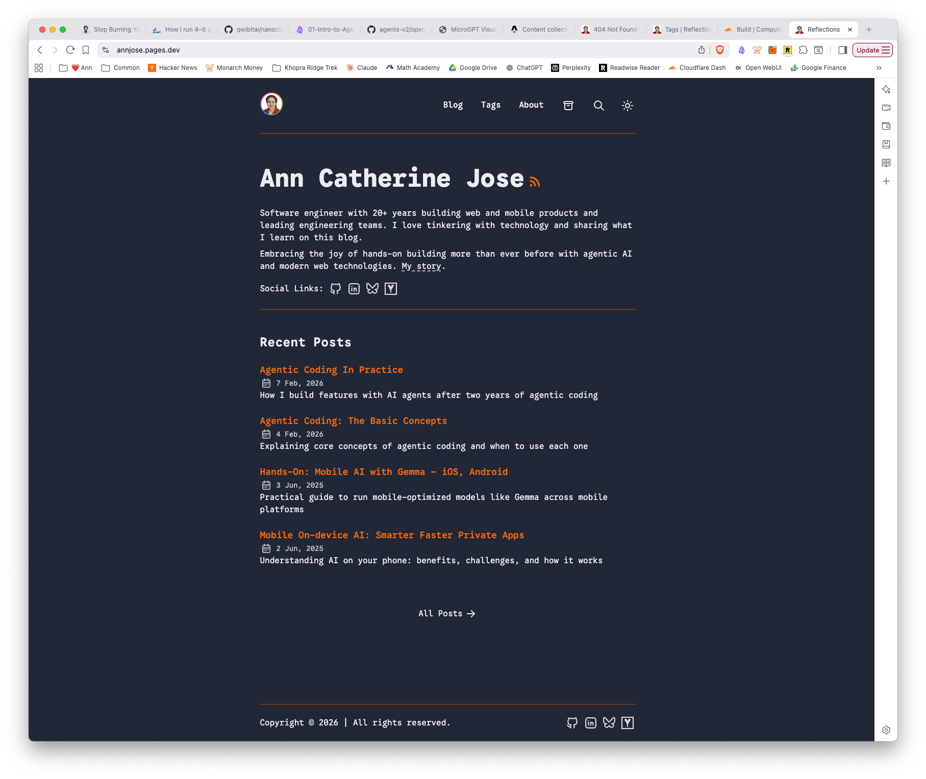 The new Astro site — dark mode
