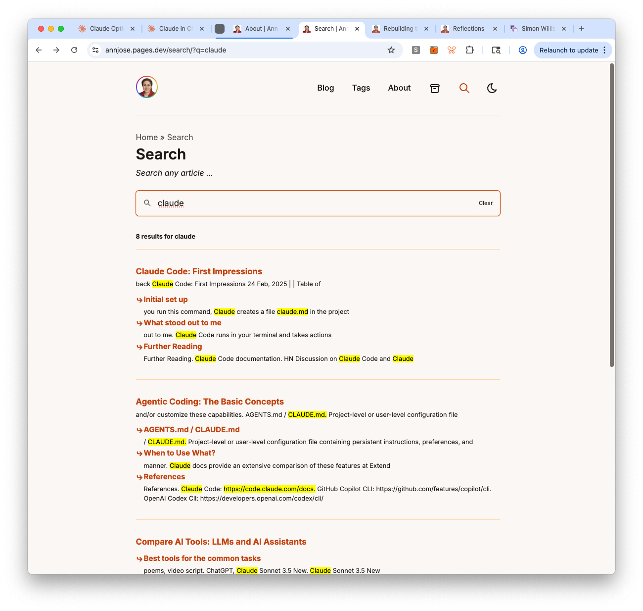 Pagefind search — instant results as you type