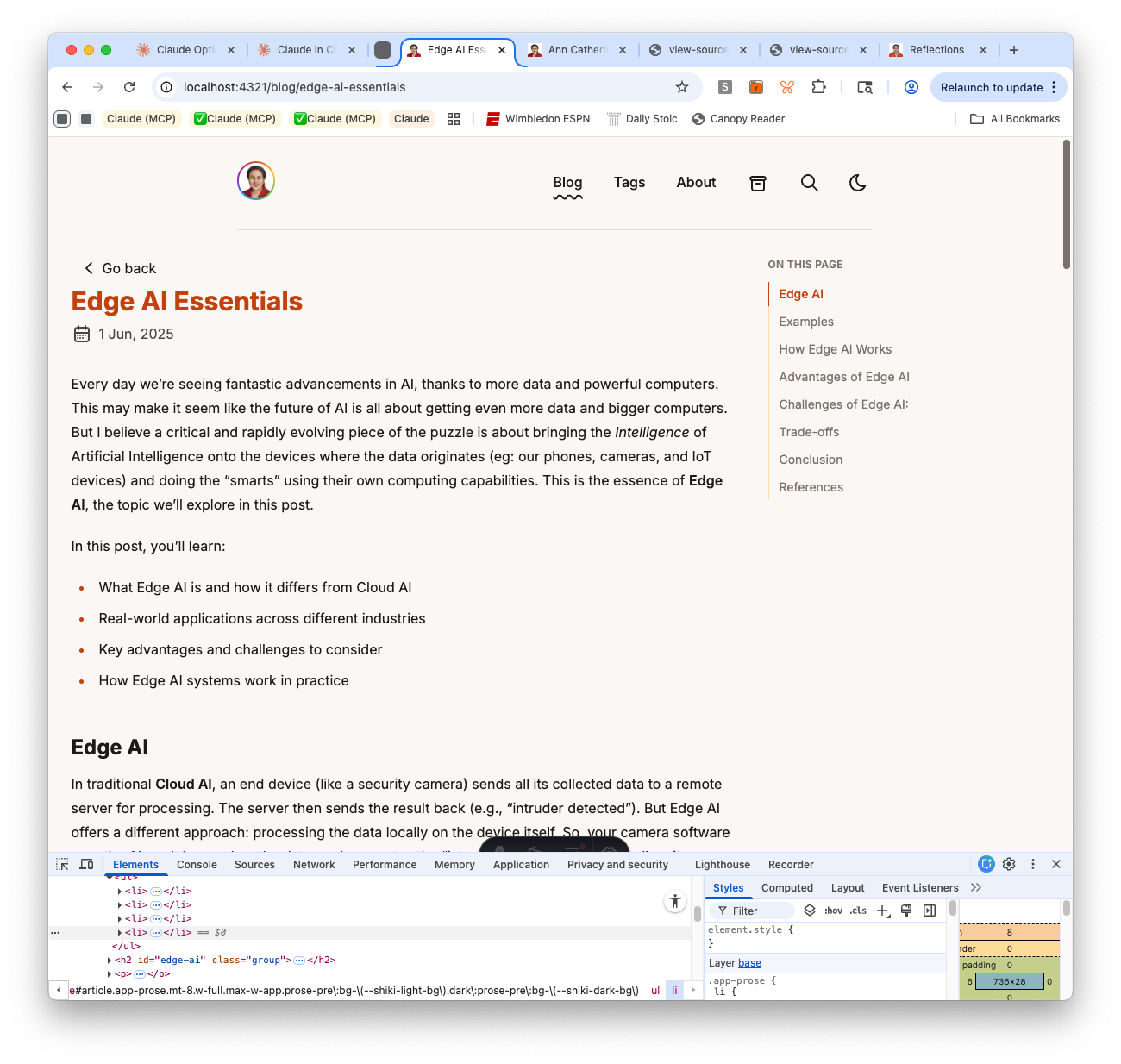 Attempt 3 — &lsquo;Go back&rsquo; is in the right container but has double padding, slightly indented from the title