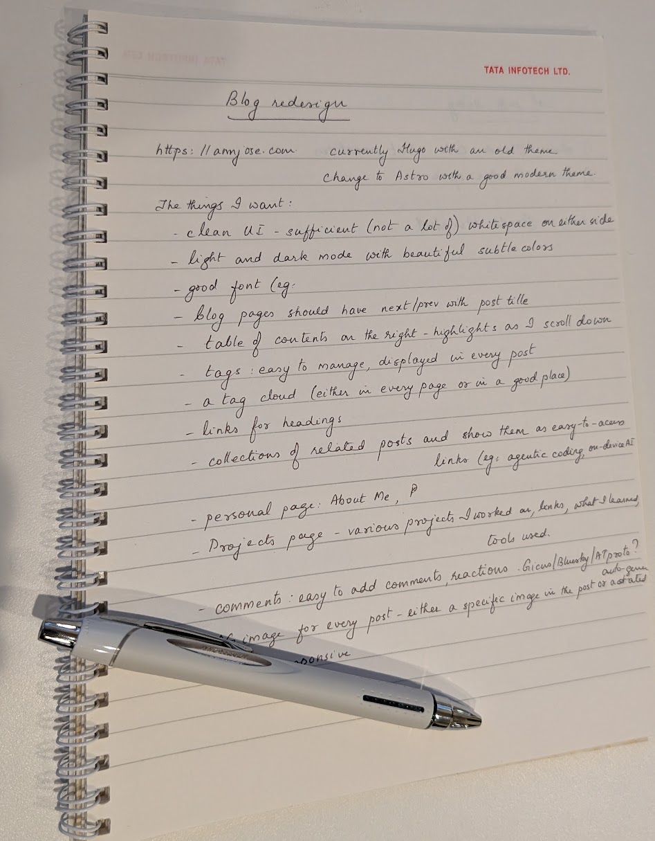 The handwritten spec